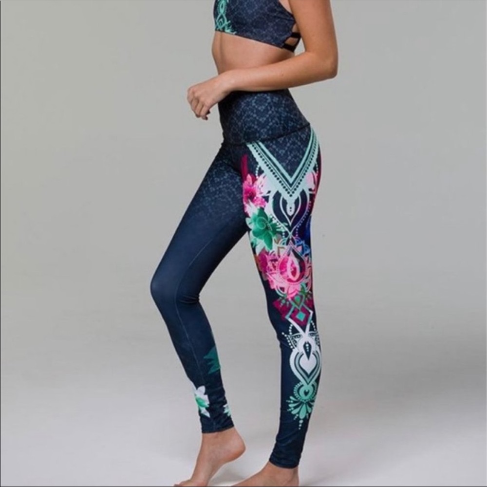 ONZIE High Rise Holi Graphic Floral Leggings